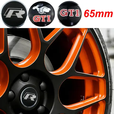 4PCS 65MM Car Wheel Center Stickers Hub cap Emblem for Volkswagen RLINE GTI Badge BORA GOLF JETTA MK4 PASSAT Polo TOURAN Sagitar