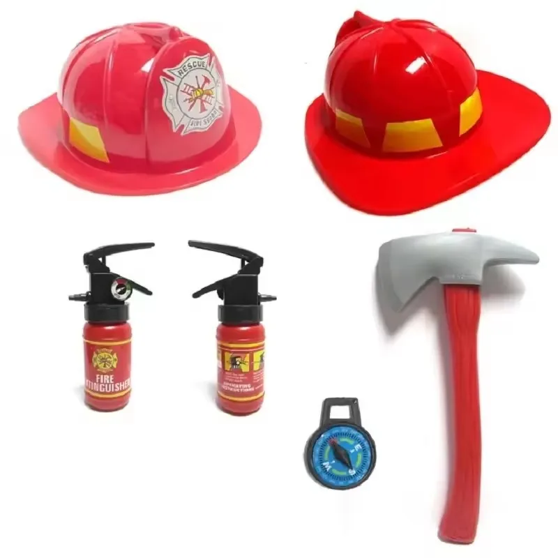 Enfants pompier Cosplay petit pompier pompiers Costume pour garçon enfant Halloween carnaval fête rouge feu perceuse Costumes chapeau Kit