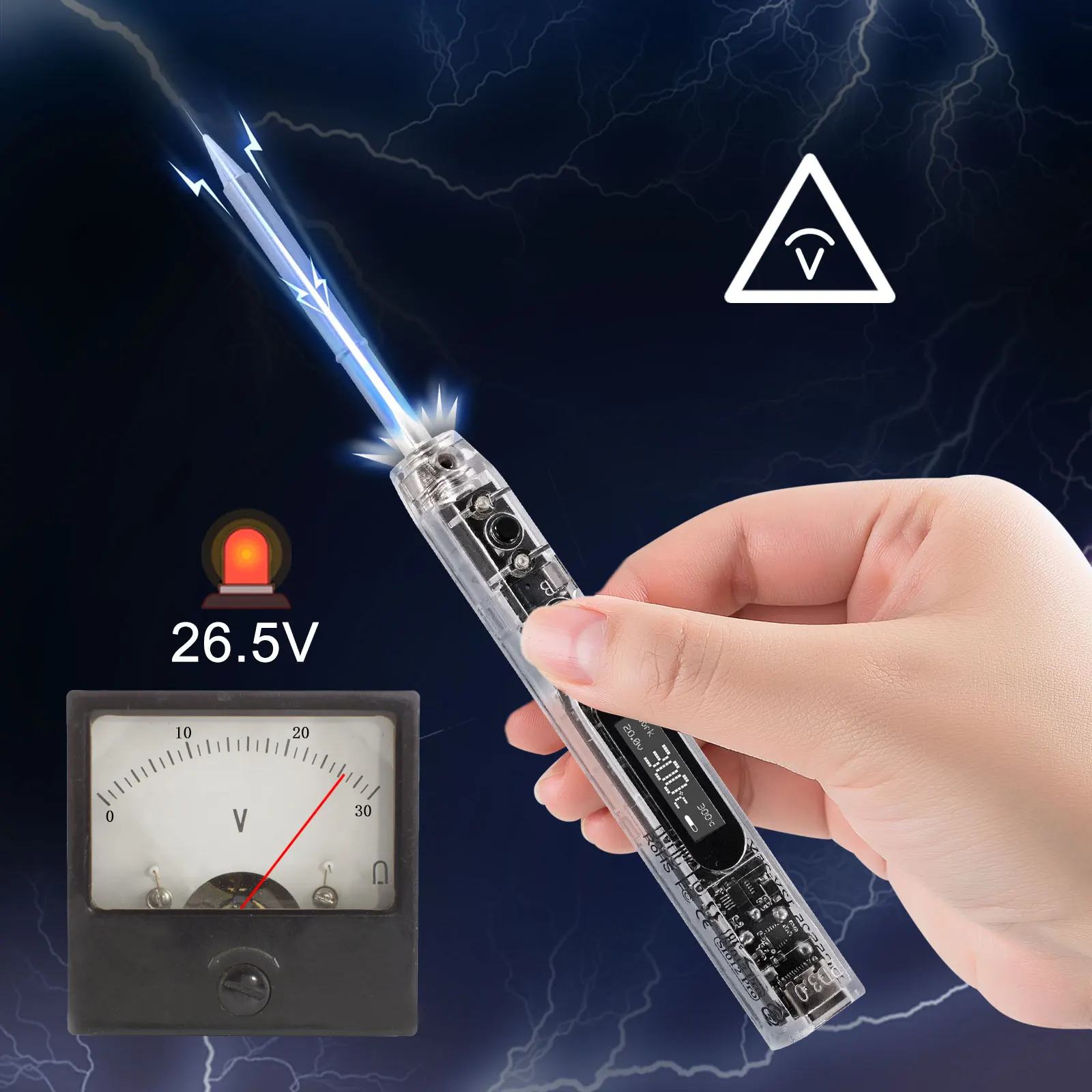 Imagem -04 - Segure-ferro de Solda Elétrico Oled Inteligente Sensibilidade Ajustável Campainha Embutida para T12 ts Tips Suporta Pd3.0 Si012 Pro