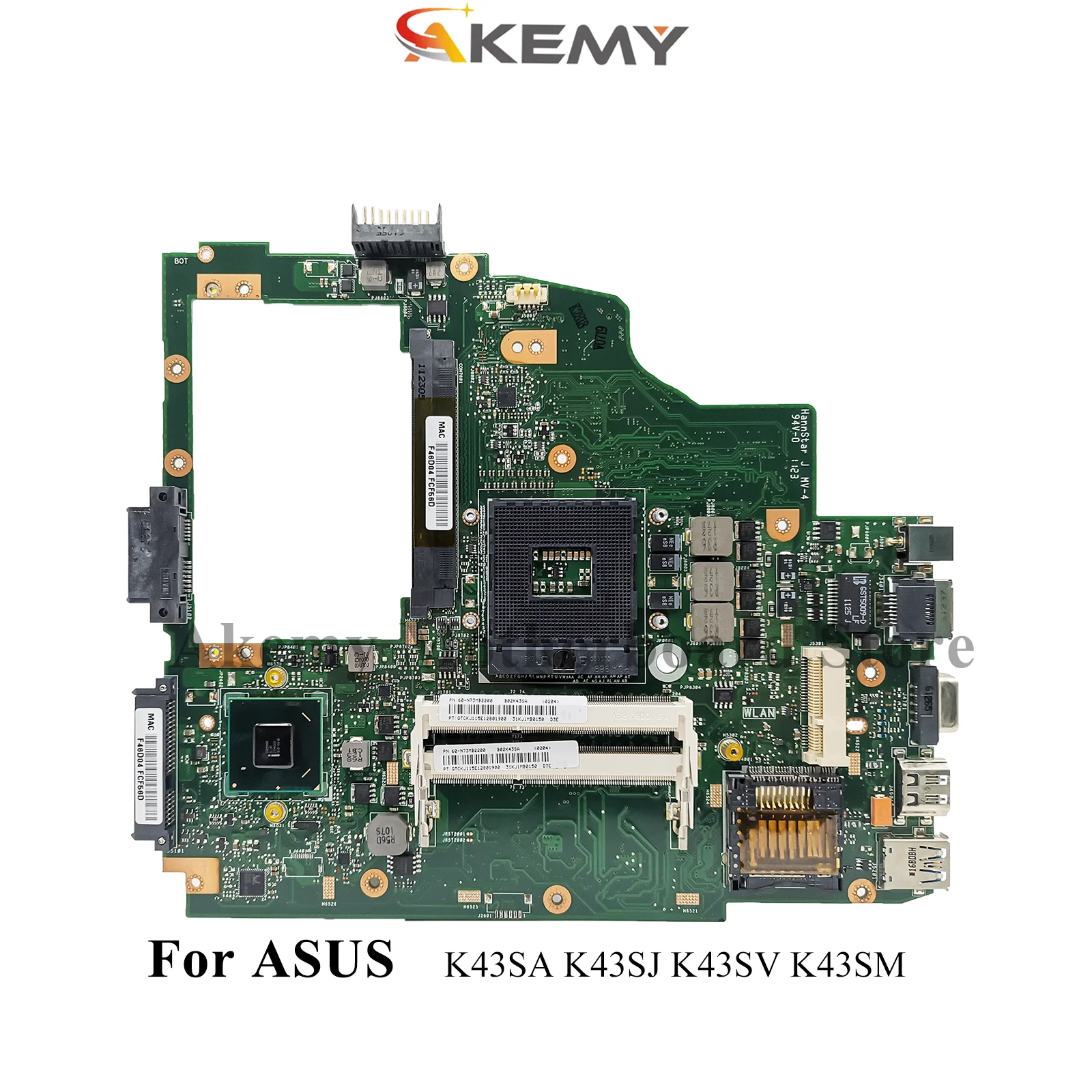 

Материнская плата K43SA для ноутбука ASUS A43S K43SM K43SD K43SV K43S X43S K43SJ, материнская плата для ноутбука в наличии, 100% тестирование, ОК, быстрая доставка