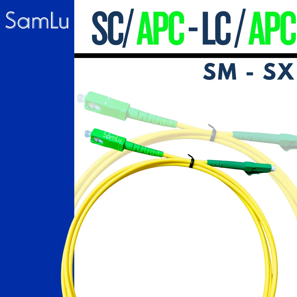 Câble Fiber Optique SC/APC vers LC/APC 2.0mm LSZH G657A1, fil de Fiber optique 1M 2M 3M 5M, cordon de raccordement convertisseur à noyau unique