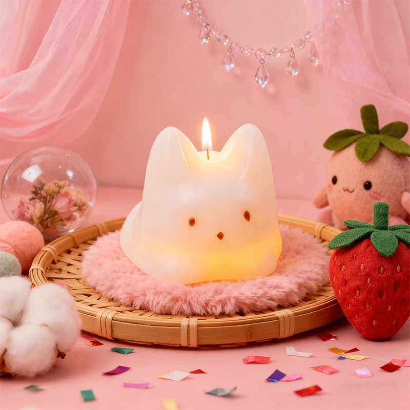 

Силиконовая форма для свечей в форме милого кота, сделай сам, свеча для ароматерапии ручной работы, Kawaii, домашний декор, инструмент для рукоделия, принадлежности для изготовления свечей