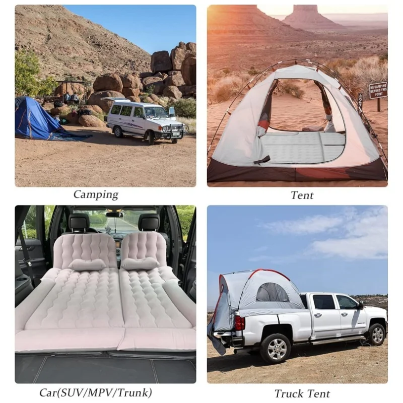 Auto Opblaasbaar Matras Achterbank Reizen Comfortabele Matras Draagbare Outdoor Camping Opvouwbare Massaal Pad Voor Wandelen