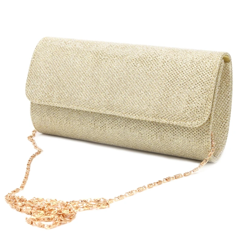 Ladies Handbag Wedding Luxury Chain Crossbody Bags Shiny Envelope Bag Women Gold Silver Evening Party Clutch and Purse Female