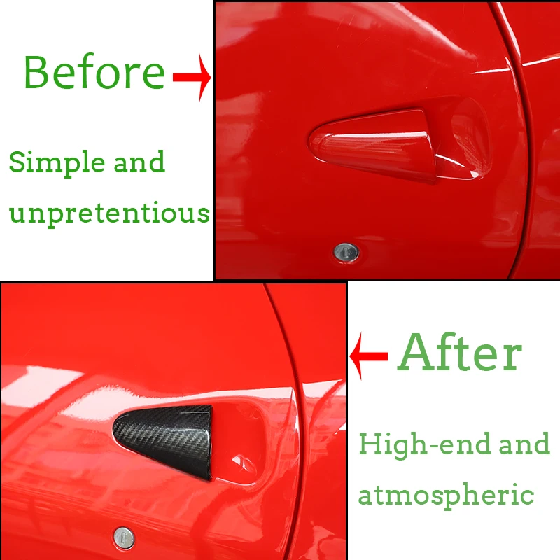 صحيح ألياف الكربون غطاء مقبض الباب لوحة الكسوة الديكور للاستخدام مع فيراري 458 إيطاليا 458 العنكبوت 458 Speciale F142 2011-2016