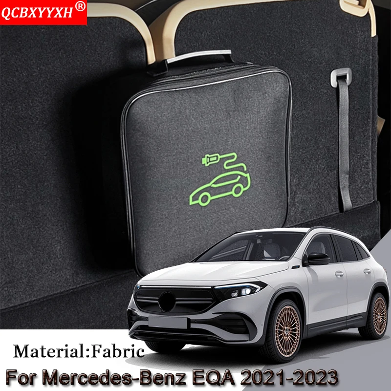 EV Car Charging Cable Storage Carry Bag Fit For Mercedes-Benz EQA 2021 2022 2023 Charger Plugs Sockets Waterproof Fire Retardant