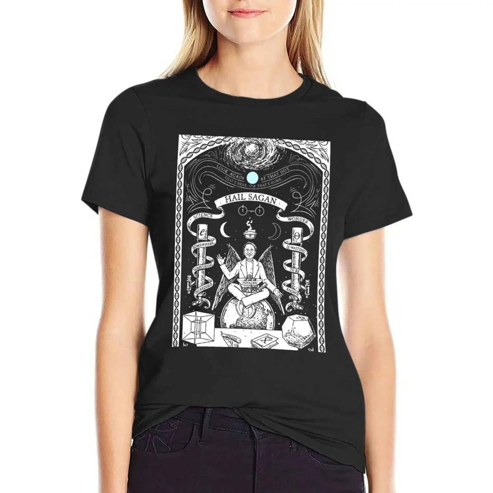 

hail sagan T-Shirt Short sleeve tee Blouse cute clothes t-shirt dress for Women graphic