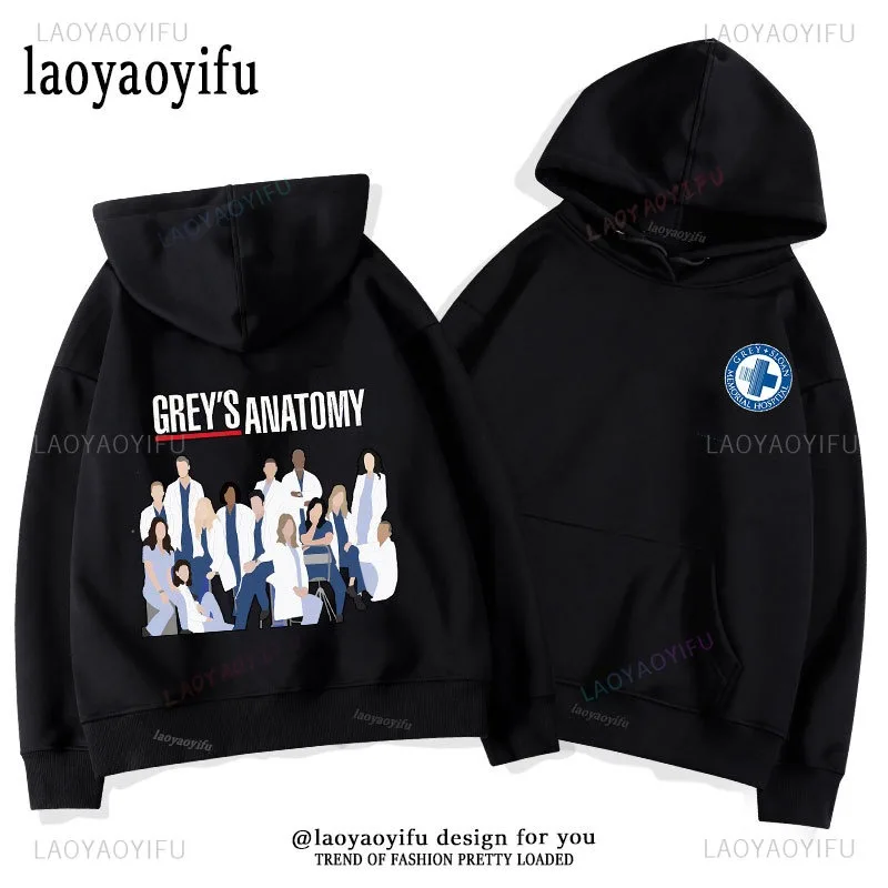 Grey's Anatomy Pullover Grey Sloan Memorial Hospital Hoodie Meredith Grey Derek Shepherd Grey's Hoodie Man Hoodies Sweatshirt