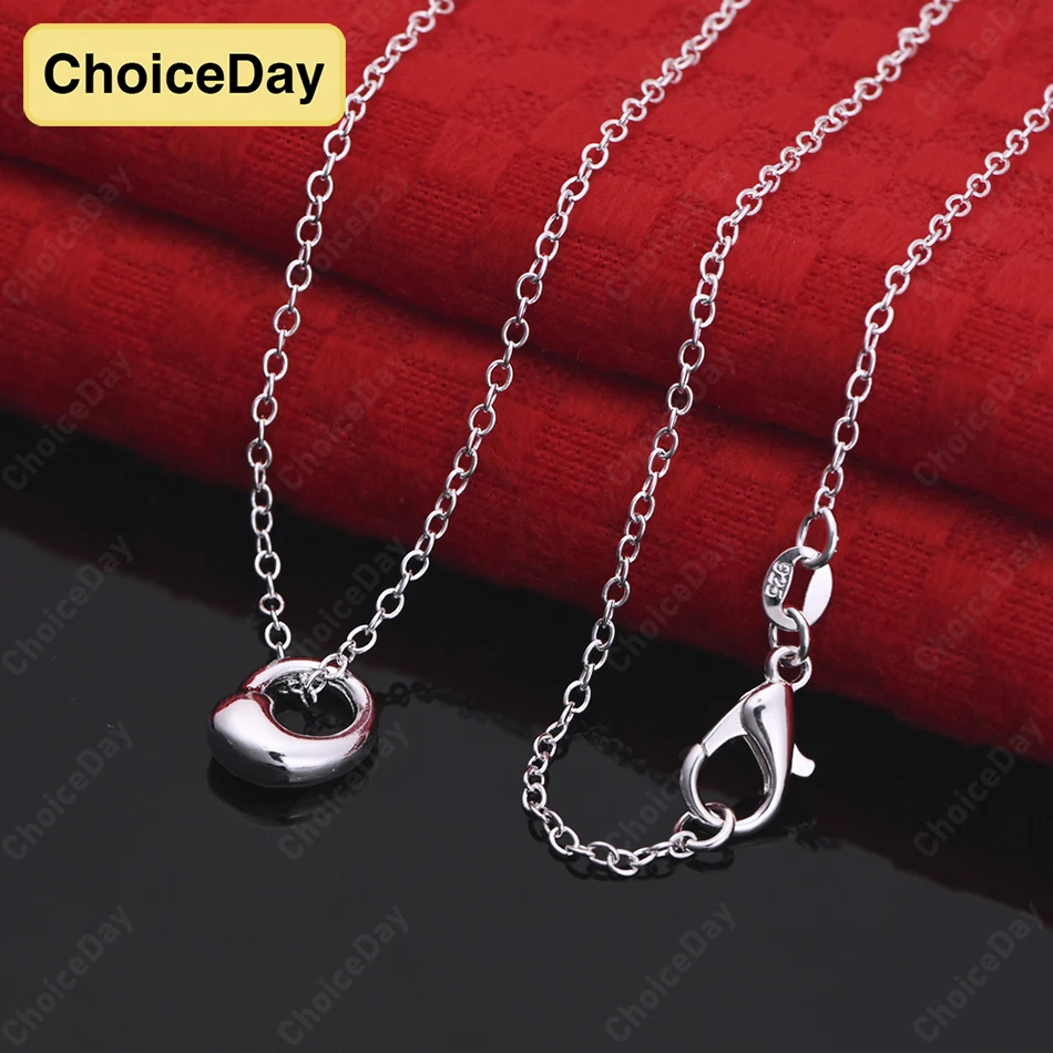 

ChoiceDay 925 Sterling Silver Exquisite Round Pendant Necklace Fashion Women's Party Accessories Gift Jewelry