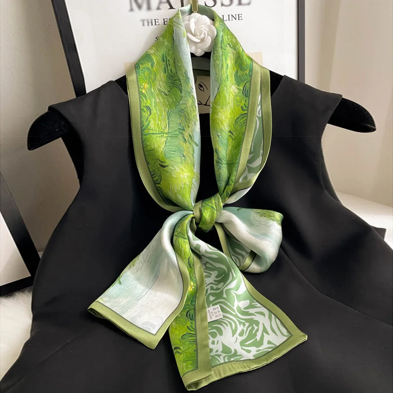 シルクロングスカーフ女性多用途二重層-00-桑シルク春秋ファッショナブルな装飾ネックスカーフ漂流ベルト