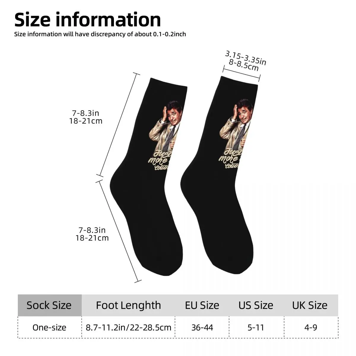 Columbo - TV 쇼 양말 하라주쿠 고품질 스타킹 올 시즌 롱 양말 남성용 여성용 크리스마스 선물용 액세서리