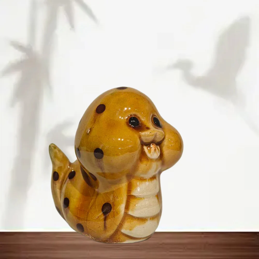 

Handmade Glass Creativity Animal Snake Statue Glass Little Snake Statue Desktop Decoration Ornaments Miniature Model Home Decor