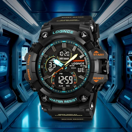 Imagen 2 del producto Nuevo reloj LOQNCE 98007 para hombre para ti, relojes resistentes al agua hasta 50M, calendario de movimiento de alta calidad, banda luminosa de silicona con caja