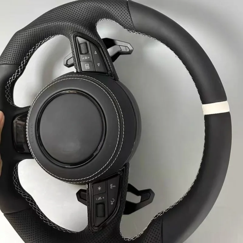Steering Wheel For Audi A3 A4 A5 A6 A7 Q3 Q5 Q7 RS3 RS4 RS5 Fully Perforated Steering Wheel Flat Bottom Steering Wheel Campaign