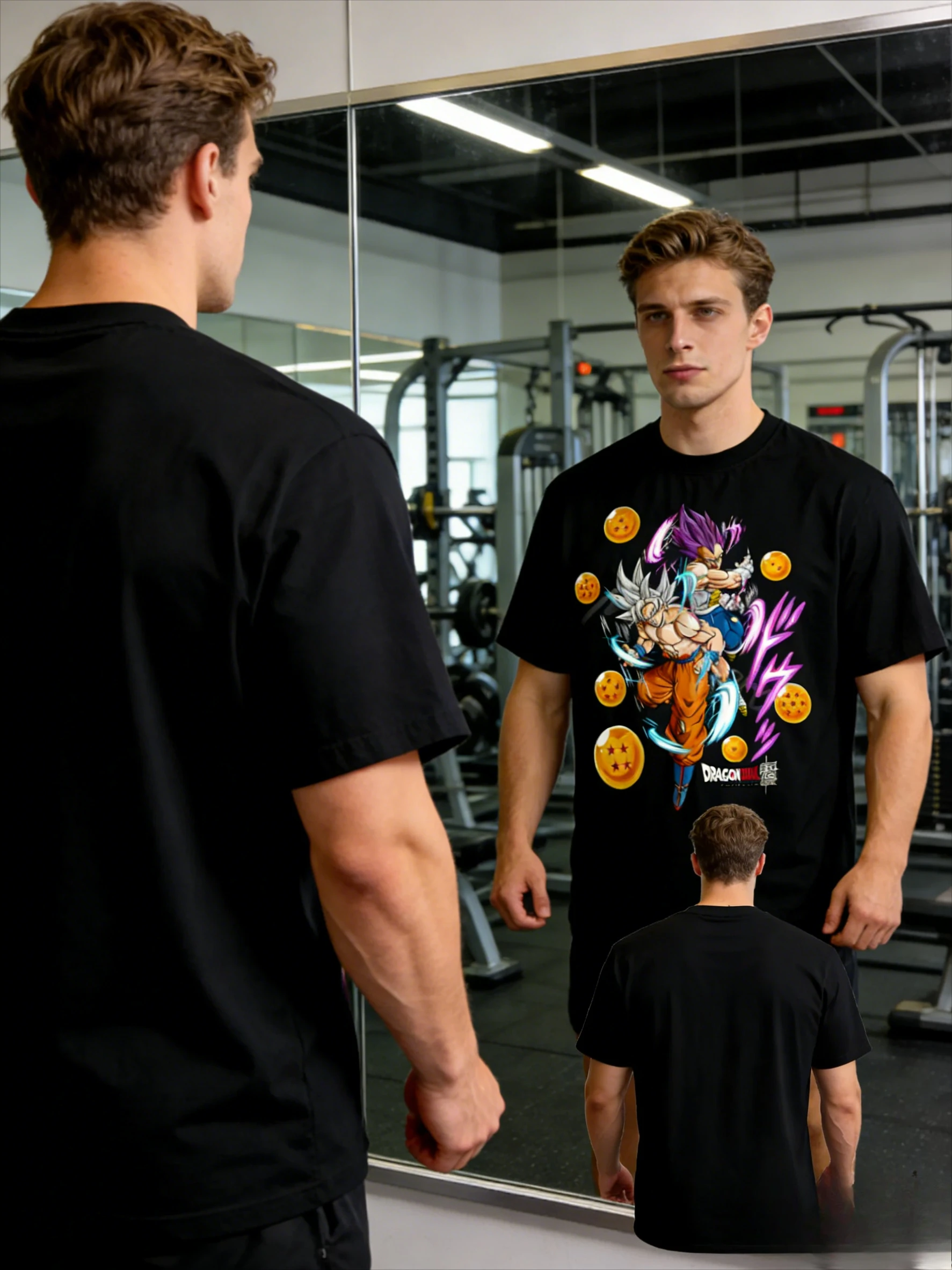 

2026 Summer Ultra Instinct Goku & Vegeta Dragon Ball Vintage Anime T-shirt Men's Pure Cotton Casual Loose Sports Daily Version