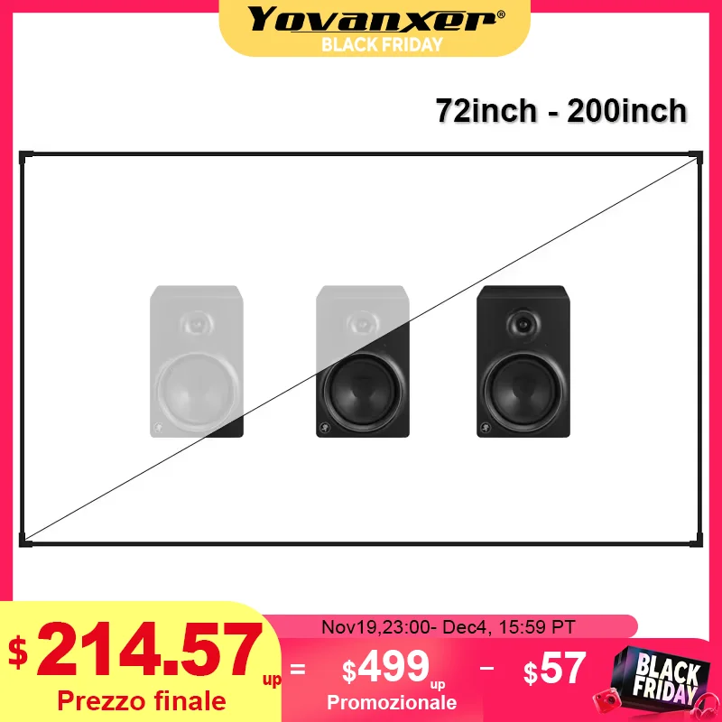 

Акустически прозрачный экран проектора со звуком, акустическое плетение, перфорированная алюминиевая Фиксированная Рама, настенное крепление, 1 см узкая рамка