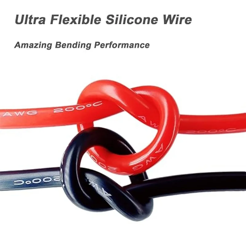20M/50M Copper Wire Super Soft Silicone Rubber 30AWG-16AWG Heat-resistant Ultra Flexible Electronic Cord High Temperature Cable