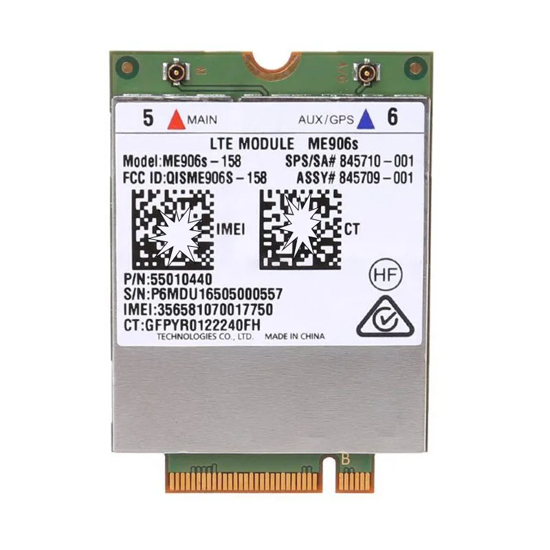 Карта 4G ME906S ME906S-158 Мобильная широкополосная карта для модуля LT4132 LTE HSPA+ 4G 845710-001 845709-001