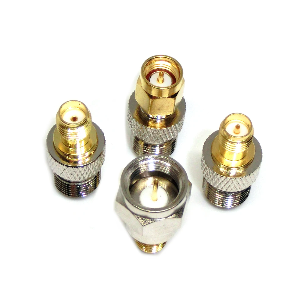 2PCS RF coaxial coax adapter F Type Female Jack to SMA Male Plug Straight F connector to SMA Connector