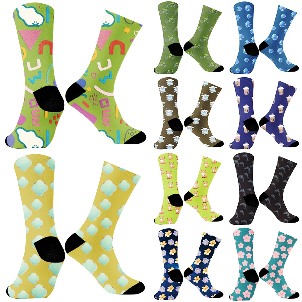 Halloween neue Drucks ocken gekämmte Mode Hip Hop Socken Harajuku Frucht ölgemälde Tier glückliche Socken