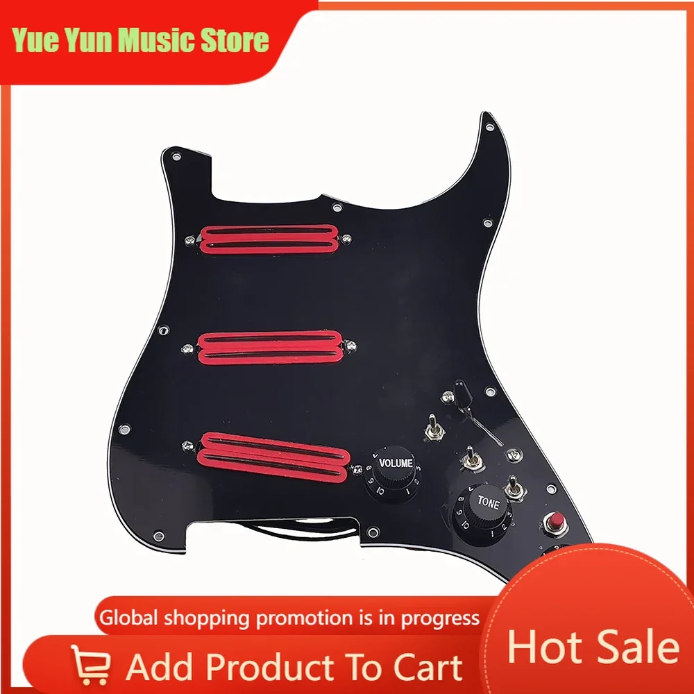 

Red Silver Mirror Humbucking Guitar Pickup Yue Yun Music Store Fully Loaded Guard Plate Multi-Function Push-Pull Single-Point