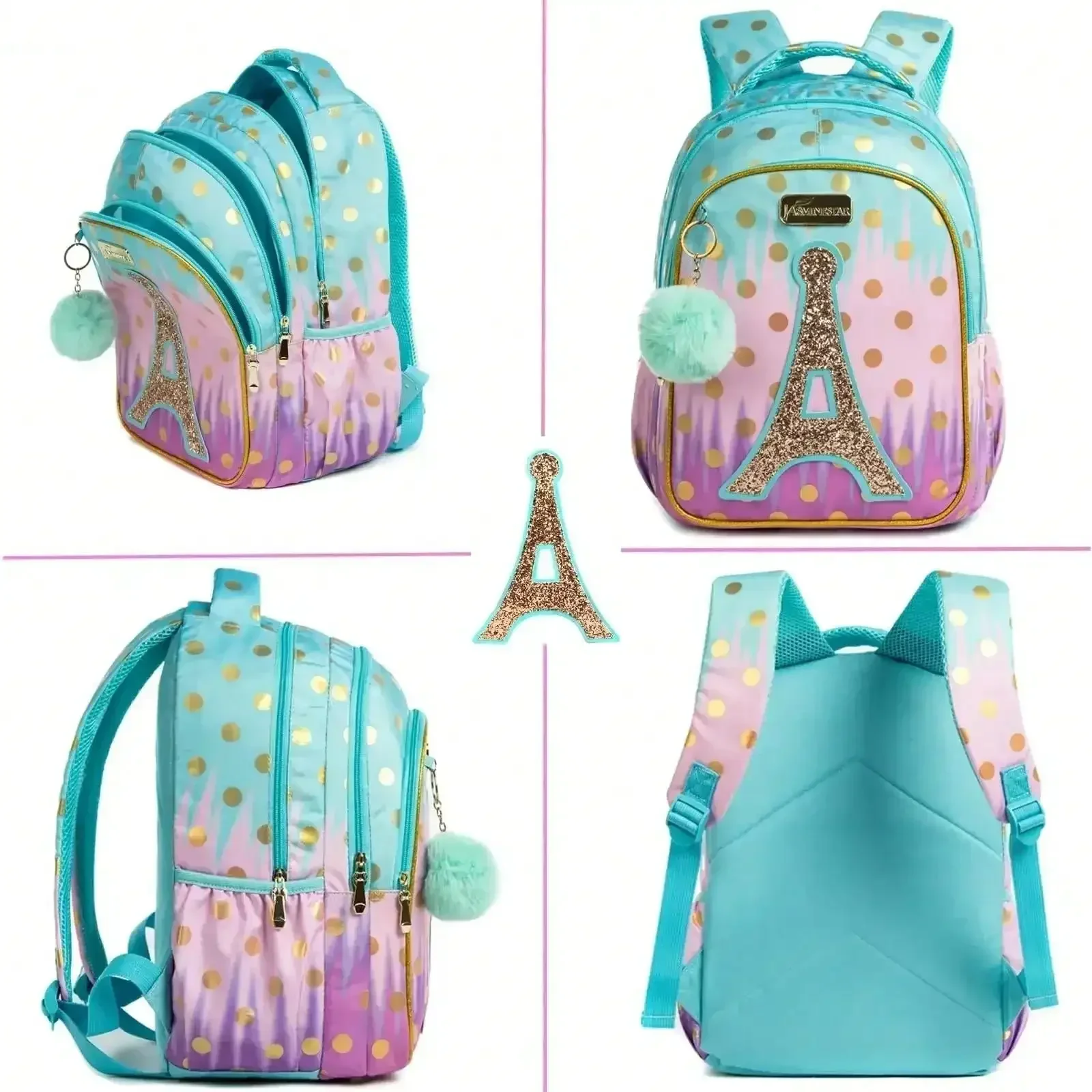 Crianças sacos de escola crianças mochila conjunto em mochila primária para meninas adolescentes lantejoulas torre sacos de escola à prova dwaterproof água sacos de livro