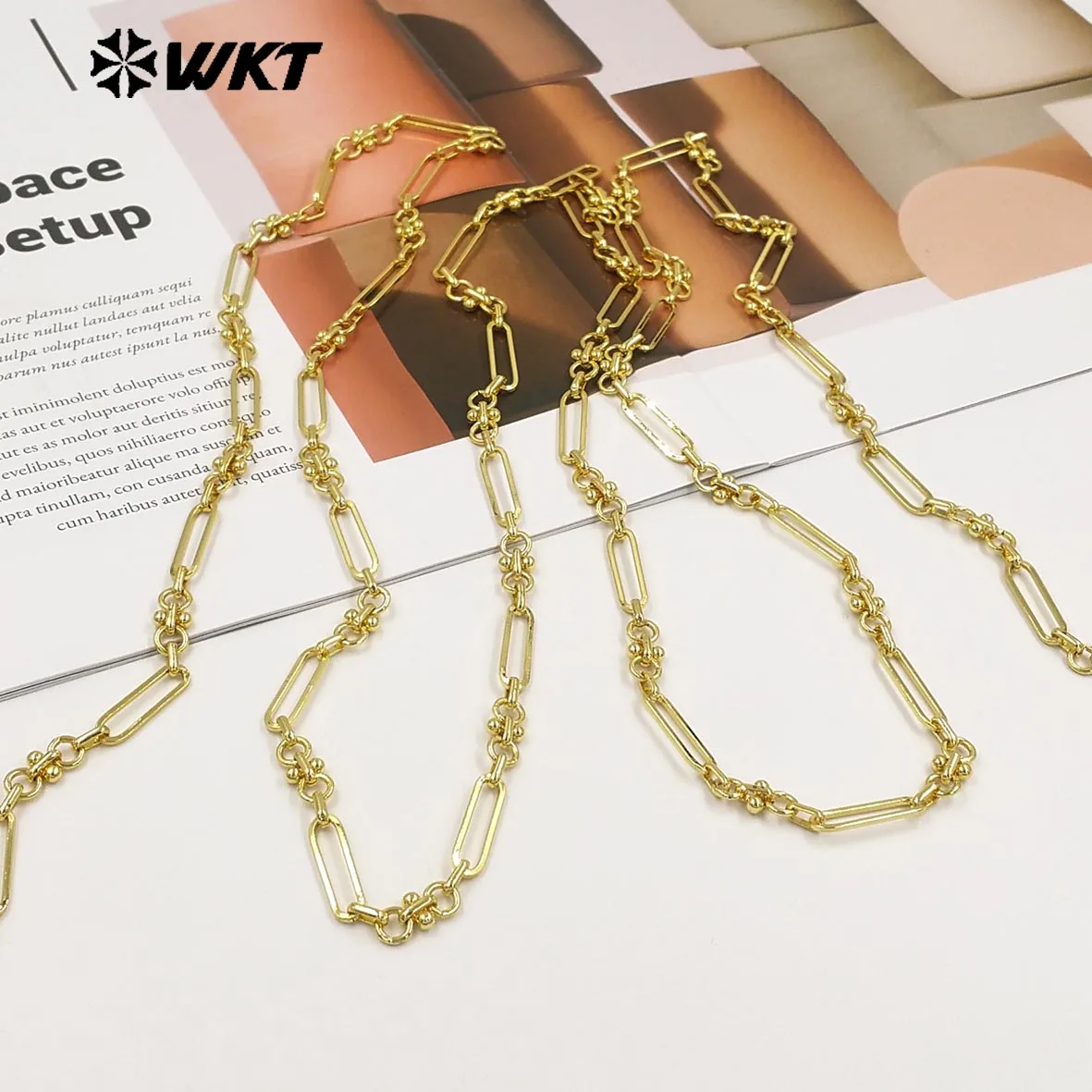 

Цепочка WT-BC276 из высококачественной жёлтой латуни с золотым гальваническим покрытием, круглой и прямоугольной формы, для женских браслетов, для самостоятельного изготовления.