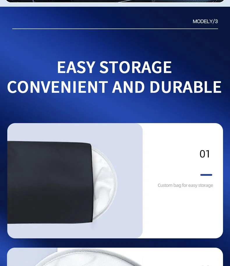 Heenvn Für Tesla Model 3 Y Model 3 Highland Model Y Juniper 2025 2026 Eiskleid-Schnallen-Sonnenschutz Sonnenblende Auto Vorne Hinten Sonnendach – Detail 11