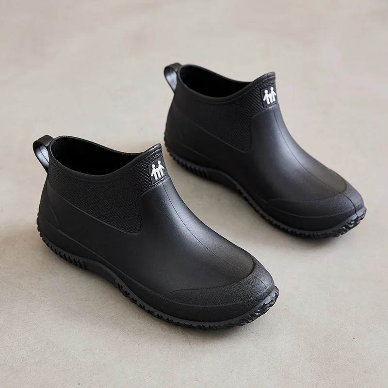 Short-tube Rain Boots for Men 2024 New Takeaway Rider Construction Site Rubber Shoes Kitchen Fishing Waterproof Men's Rain Boots