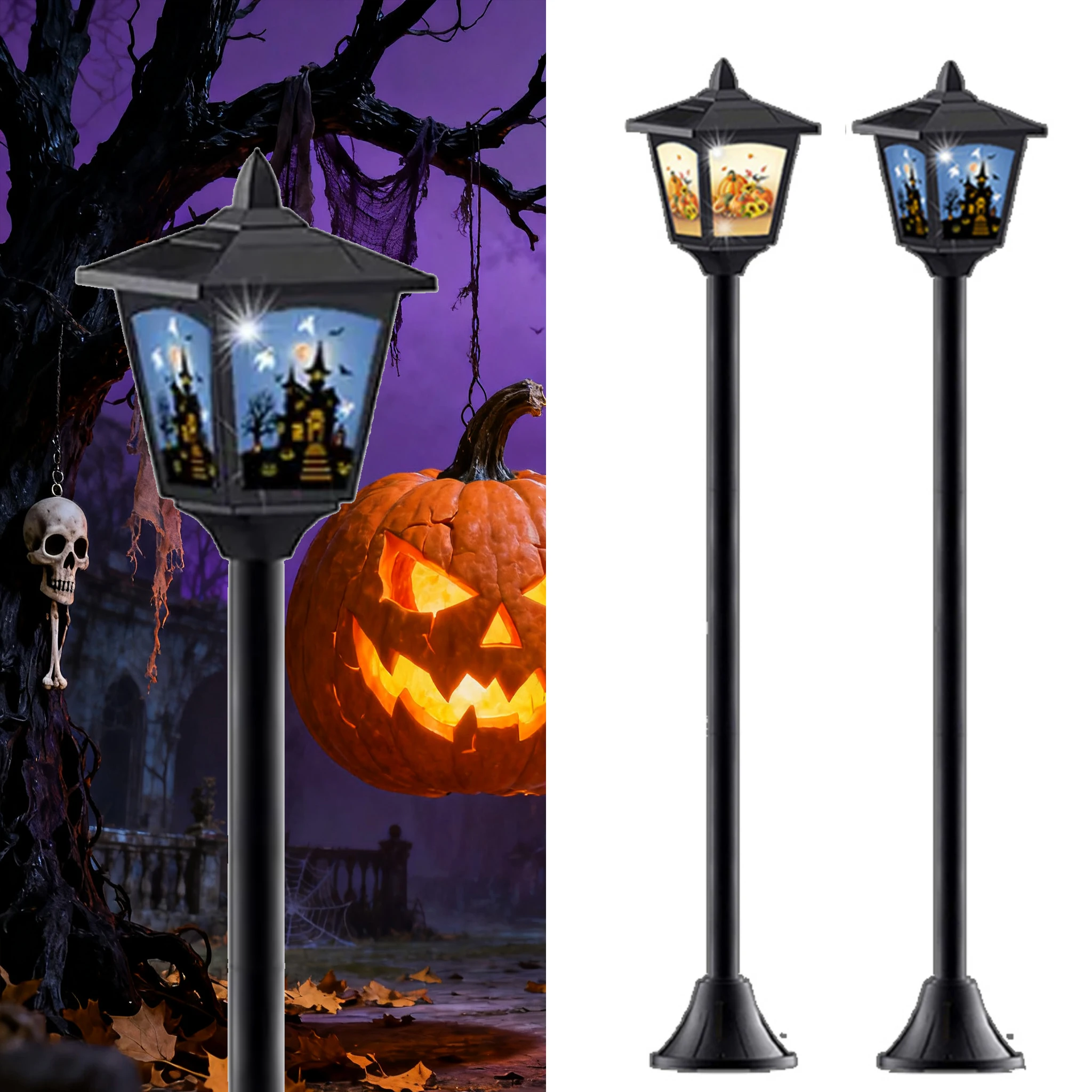 

2/4/6 Pack 40inch Halloween Solar Post Lights IP44 Solar Lamp Light for Garden Pathway Yard Front/Back Door Halloween Decoration