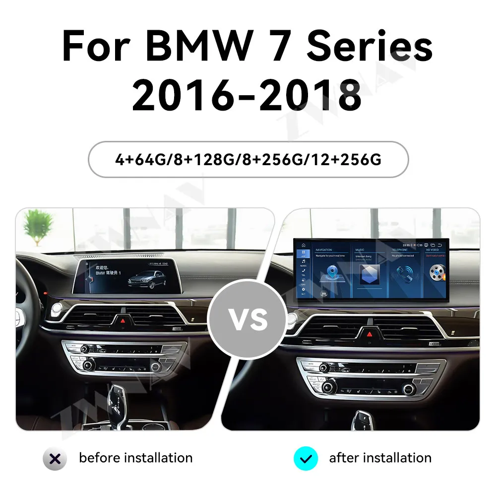 15.8“ Android14 Car Radio For BMW 7 Series G11 G12 G13 2016-2022 EVO CarPlay Android Auto Multimedia Player Head Unit GPS Navig