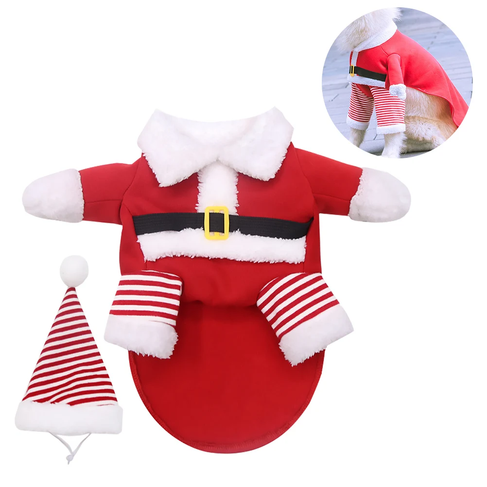 

Pet Christmas Clothes Set Small Dogs Winter Costume for Outfits Coat Large