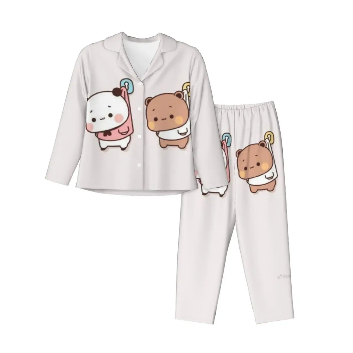 Panda Bear Hug Bubu Dudu Women's Pajamas Set 2 Piece Set For Women Casual Long sleeve Suit