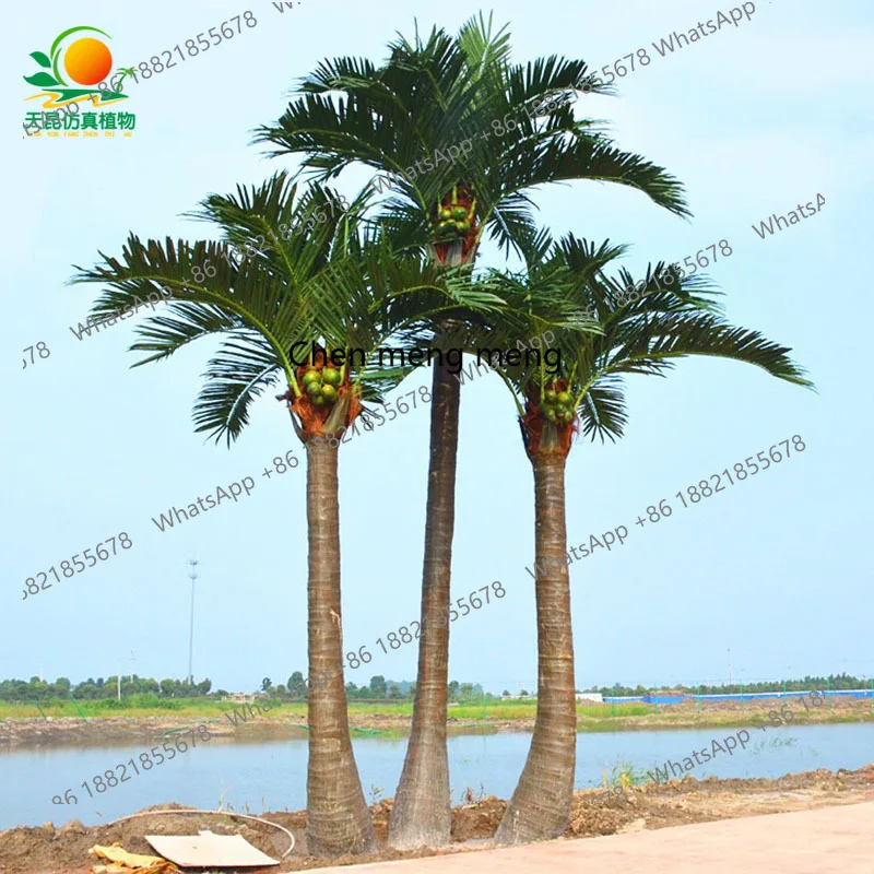 

Simulation coconut tree simulation hotel lobby decoration outdoor fiberglass fake coconut tree green plants