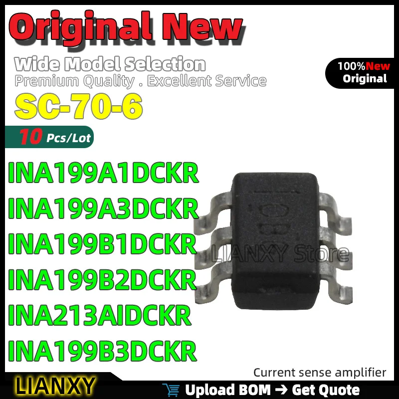 10pcs SC-70-6 INA199A1DCKR INA199A3DCKR INA199B1DCKR INA199B2DCKR INA213AIDCKR INA199B3DCKR Current sense amplifier New Original