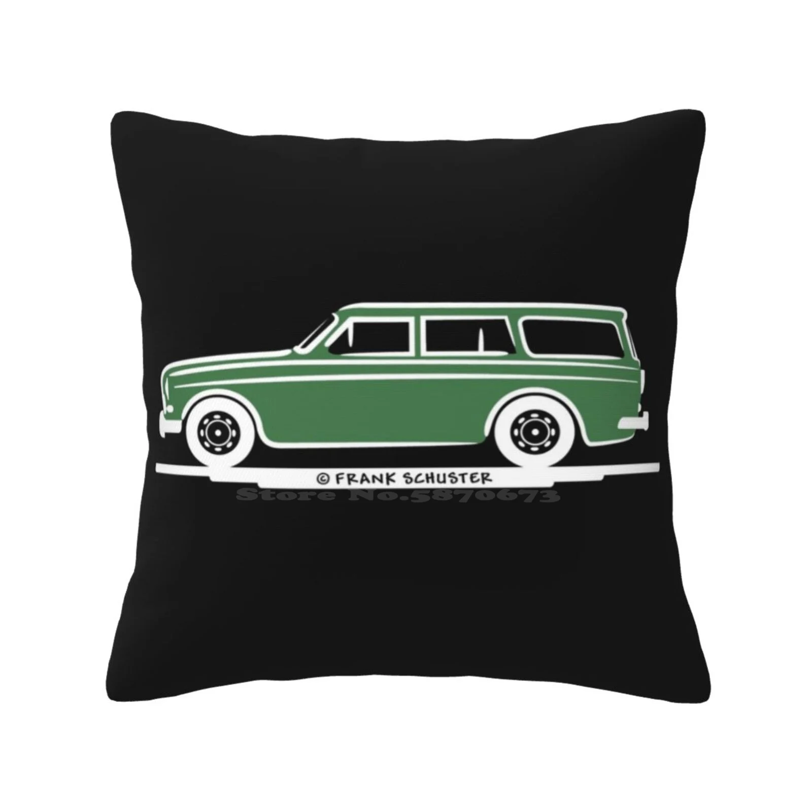 Station Wagon Kombi Green Eerkes For Black Shirts Pillow Cover Hug Pillowcase Classic P1800 1800S Frank Schuster 1961 1973