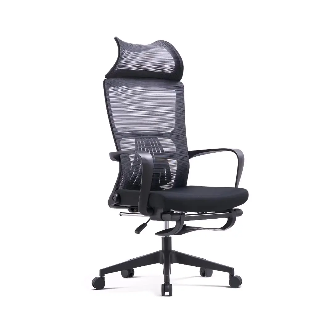 Factory wholesale  mesh cloth chair Home office comfortable long-time sitting reclinable  rest with footrests leisure boss chair