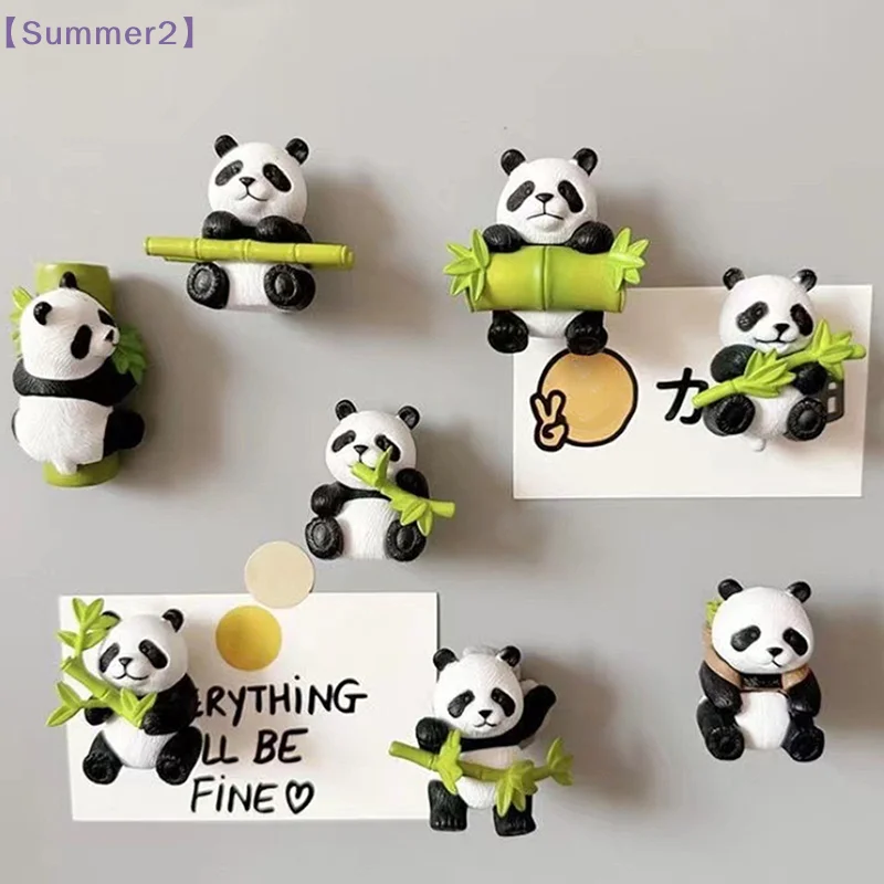 Panda Fridge Magnets Cute Refrigerator Sticker Creative Photo Wall Magnetic Buckle Kitchen Accessories Home Ornaments〔Sum2〕