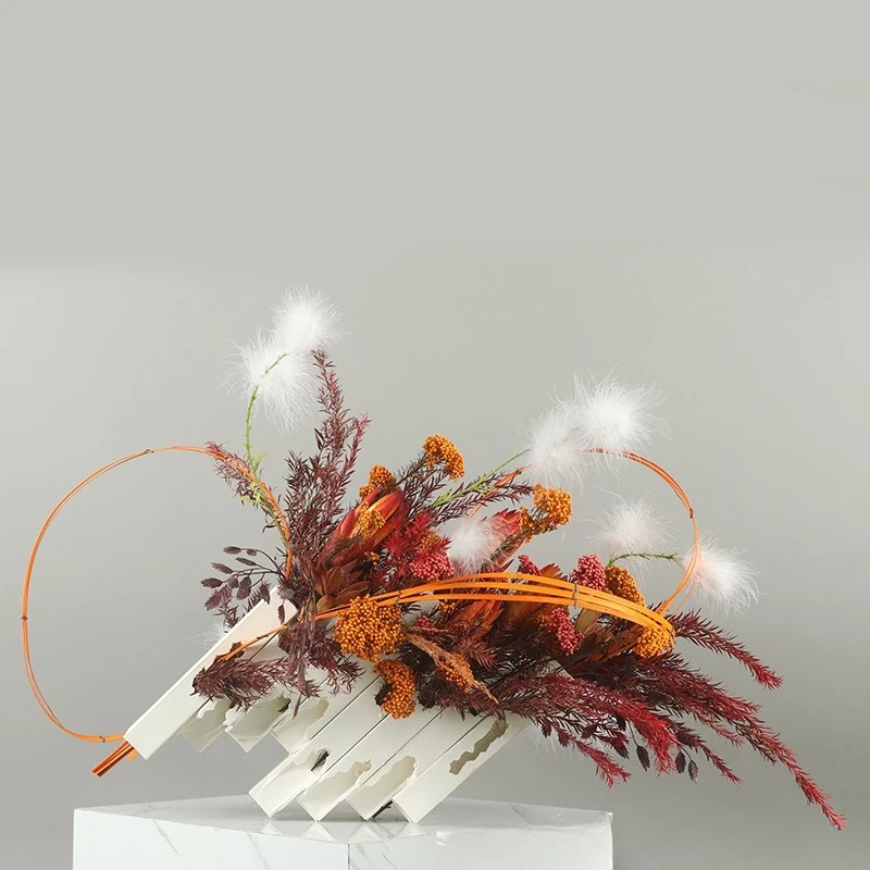 

Light luxury simple modern flower art desktop decoration model house dining table entrance eternal flower creative ornament