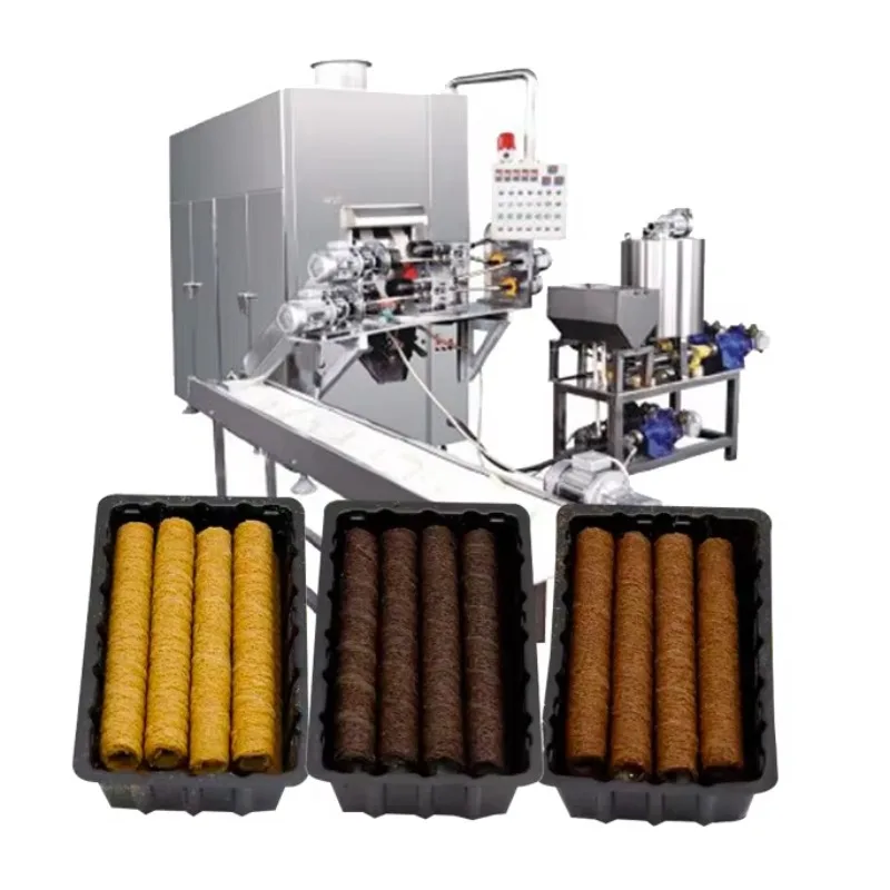 Complete Industrial Chocolate Coated Egg Roll Filled Sandwich Wafer Stick Making Machine with Factory Prices Customized