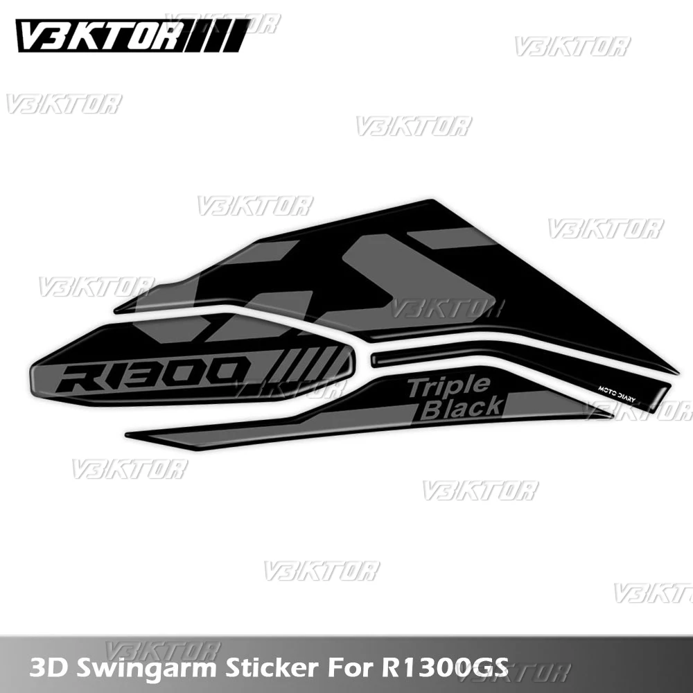 3D Motorcycle Swingarm Decal Triple Black Trophy Swing arm Sticker For R1300GS R1300 GS R 1300 GS