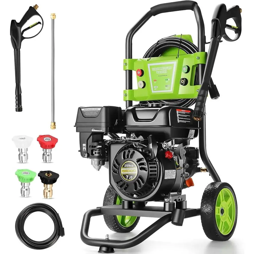 

4200 PSI Gas Pressure Washer 2.4 GPM Commercial Power Washer 209CC Heavy Duty Adjustable Nozzles High Pressure Cleaner