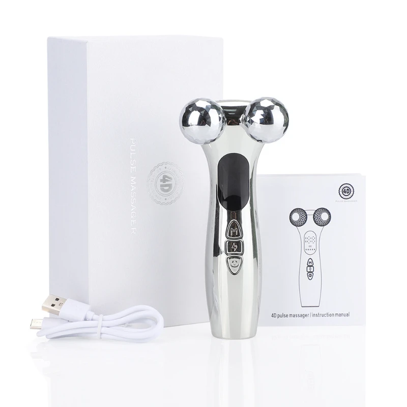 

4D Roller Pulse Beauty Instrument EMS Micro-current Lifting and Firming Face Slimming Artifact Home Facial Massager