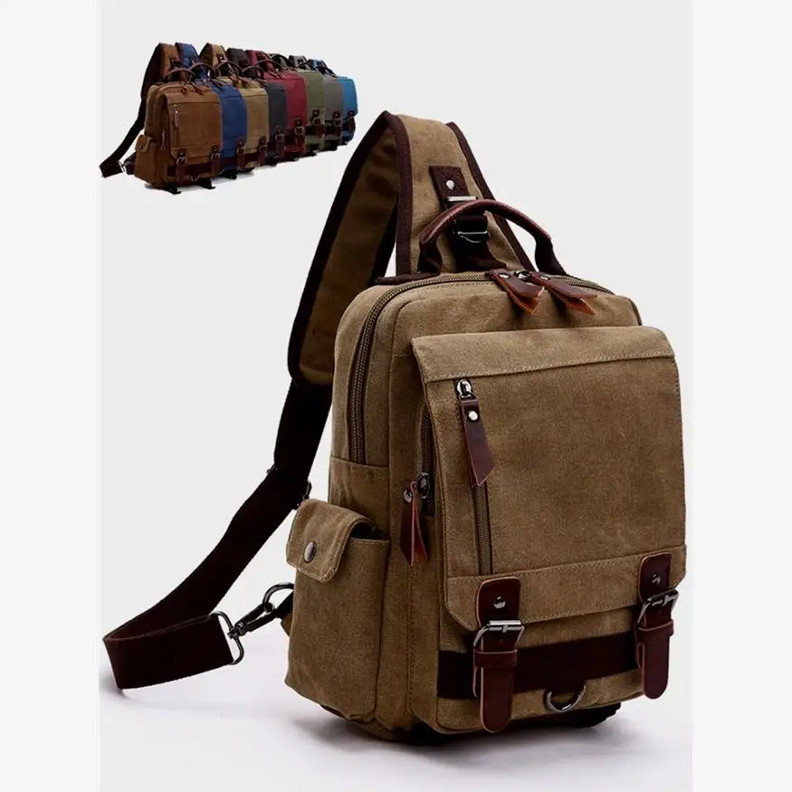 

ex Canvas Crossbody Bag Casual Multi-Functional Single oulder Double oulder Bag Two-Way Bapa Youth Sle Zipper C...