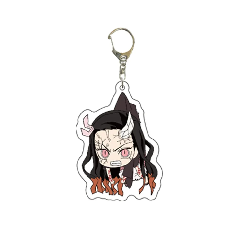 Anime Figure Kamado Tanjirou Kamado Nezuko Agatsuma Zenitsu Key Ring Personality Acrylic Key Chain Model Plate Anime Peripherals