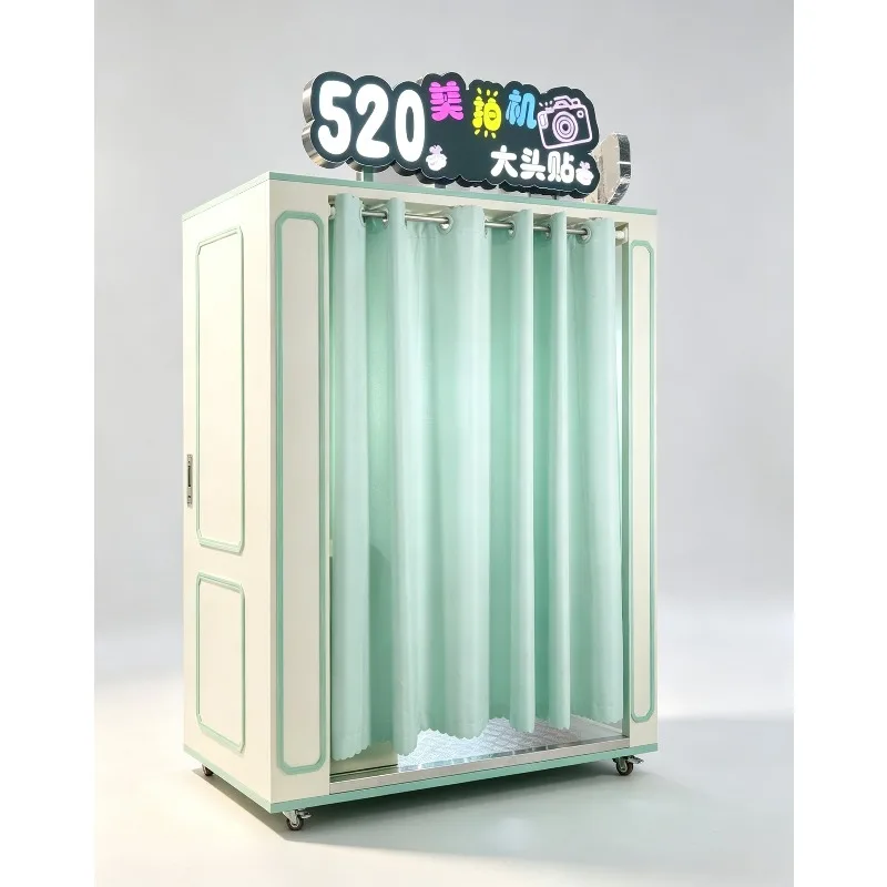 Custom High Quality 360 Self Service Business Photo Booth Printer Booth  Touch Screen QR Code Coin Operated CE Certification