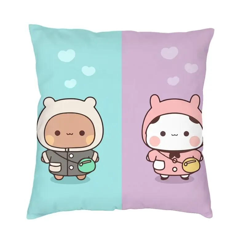 Dudu Bubu Mochi Peach Cat Funny Cushion Cover Two Side 3D Print Panda Bear Hug Throw Pillow Case for Living Room Cool Pillowcase