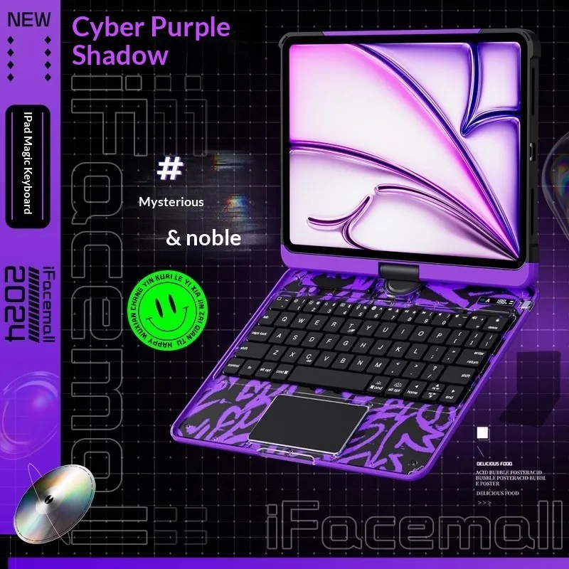 360 Rotating Wireless Smart Bluetooth Keyboard Tablet Case Bundle For Pro 11inch for Apple iPadAir7 Y2K New Style Pro 11 13 12.9