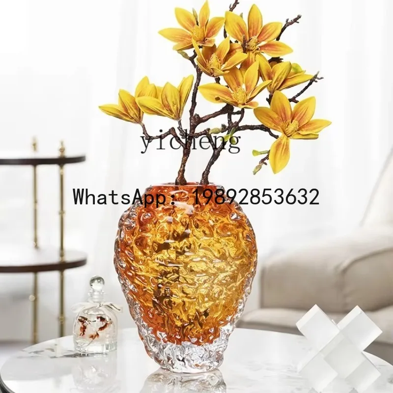 

X4 light luxury amber glazed hydroponic vase ornament living room porch TV cabinet home decoration fairy garden