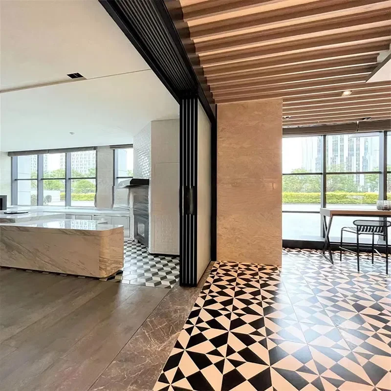for Foshan Manufacturer Aluminum Alloy Folding Door Open Hotel Living Room Partition Sliding Door Silent Sliding